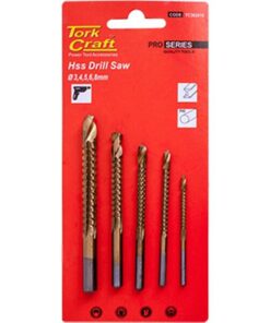 Tork Craft Drill Saw Set Hss Tin.Coated 3-4-5-6-8