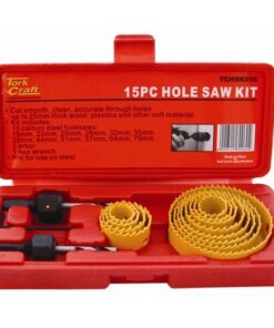 Tork Craft Hole Saw Set 15Pce In Case Carbon Steel