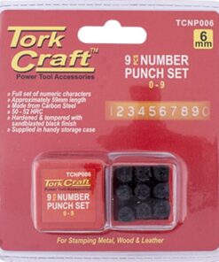 Tork Craft Number Punch Set 6mm (0-9mm) Black Finish