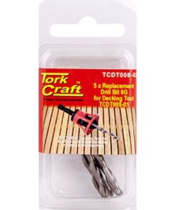 Tork Craft Repl. Drill Bit For Decking Tool 8GX5Pc Pre-Drill