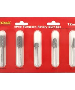 Tork Craft Rotary Burr Set 5 Piece Asstd 12mm Dia Tungsten