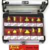 Tork Craft - Router Bit Set 12pc Aluminium/Glass Case 1/4 Shank