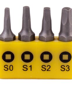 Tork Craft Screwdriver Bit Set Square Recess 4Pce 25mm Sq0.1.2.3