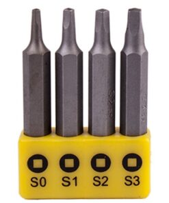 Tork Craft Screwdriver Bit Set Square Recess 4Pce 50mm Sq0.1.2.3