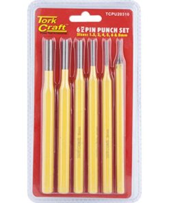 Tork Craft Tork Craft Pin Punch Set 6Pc - 1.5, 3, 4, 5, 6, 8mm Yellow