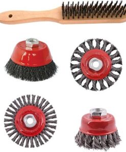 Tork Craft Wire Brush Angle Grinder Kit M14 Crimped & Knotted Set 5Pce