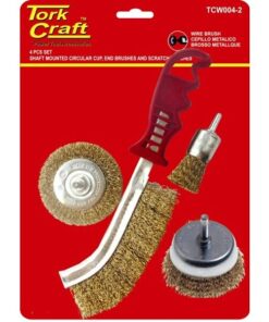 Tork Craft Wire Brush Set 4Pce With Hand Brush