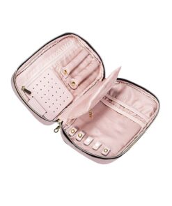 Travel Jewelry Storage Cases Earrings Necklaces Ring Organizer Bag-Pink