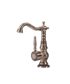 Trendy Taps Premium Brass Carved Antique Bathroom Mixer with Single Handle