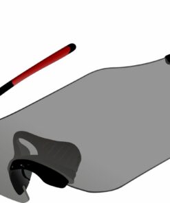 TROO SPORTS Photochromic Polarized Blue Light Blocking Carbon Fibre Glasses - Black, Red