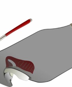 TROO SPORTS Photochromic Polarized Blue Light Blocking Carbon Fibre Glasses - White, Red