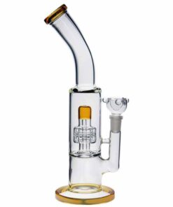 Two Chamber Glass Bong - Bg024 - Yellow