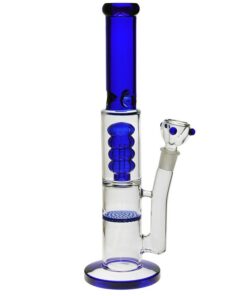 Two Chamber Glass Bong - bg028 - Blue