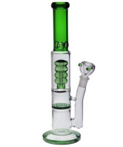 Two Chamber Glass Bong - bg028 - Green