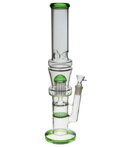 Two Chamber Glass Bong - bg030 - Green