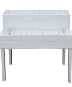 Two-Tiered Wooden Standing Planter Box - Painted White - Just For Kids