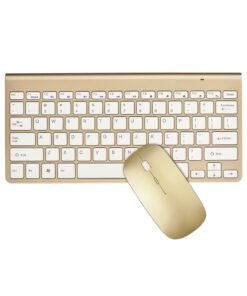 Ultra-Slim Wireless Multimedia Keyboard & Mouse Combo - Gold