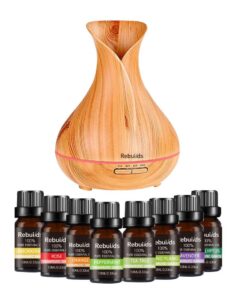 Ultrasonic Diffuser, Humidifier & Purifier 550ml with 8 Essential Oils