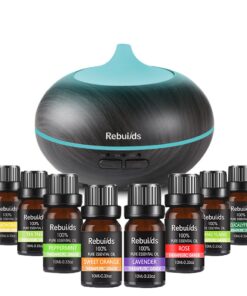 Ultrasonic Diffuser, Humidifier & Purifier 550ml with 8 Essential Oils -Bro