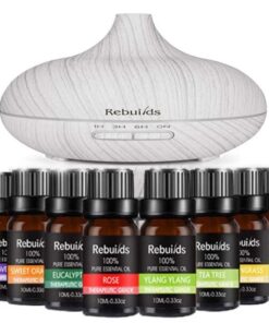 Ultrasonic Diffuser,Humidifier & Purifier 550ml with 8 Essential Oils-White