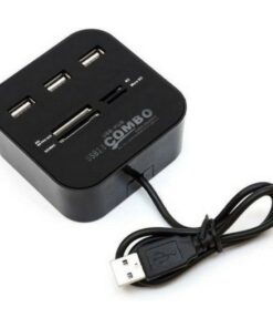 USB 2.0 HUB & Card Reader - Black - Black