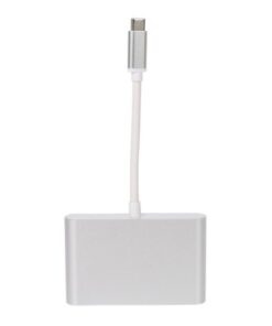 USB 3.1 USB-C Type C to VGA Digital AV USB OTG Charger Adapter - Silver