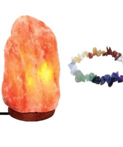 USB Himalayan Salt Lamp & Chakra Bracelet Combo