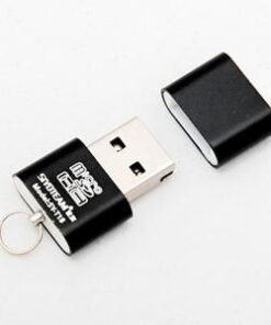 USB Keyring Micro SD Card Reader - Black