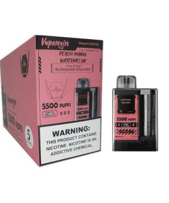 Vapengin Rechargeable Disposable Vape -Peach|Mango|Watermelon -Box of 5