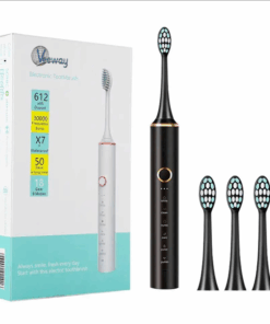 Veeway Advanced V50 Sonic Electric Toothbrush - 4 Head Replacement - Black