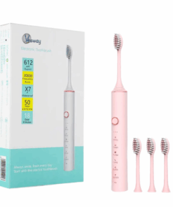 Veeway Advanced V50 Sonic Electric Toothbrush - 4 Head Replacement - Pink