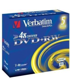 VERBATIM - 4.7GB DVD+RW (4X) - (BOX OF 5)