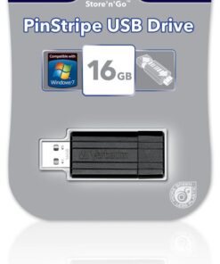 Verbatim PinStripe USB Flash Drive 16GB - Black