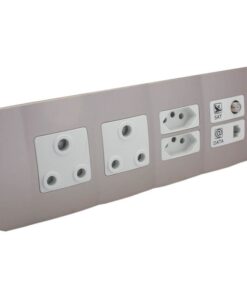 VETi - OMNI2W Double Socket, 16A RSA, 2 x RSA V-Slim Satelite & Data - Champagne