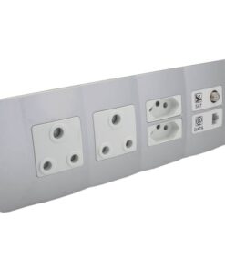VETi - OMNI2W Double Socket, 16A RSA, 2 x RSA V-Slim Satelite & Data - Silver