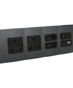 VETi - OMNI3B Double Socket, 16A RSA, 2 x RSA V-Slim & Data - Gun Metal