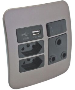 Veti USB Switched Wall Socket (VG27B) - Bronze