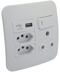 Veti USB Switched Wall Socket (VG27W) - White