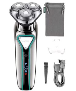 VGR - Triple Rotary Head IPX 6 Mens Shaver - Blue