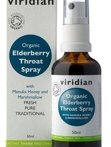 Viridian 100% Organic Elderberry Throat Spray - Fresh Extracts with Manuka