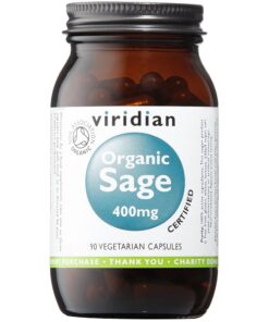 Viridian Organic Sage 400mg Vegetarian Capsules (90)