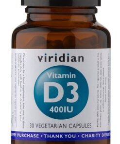 Viridian Vitamin D3 400IU Vegetarian Capsules (30)