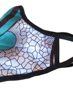 Washable, Reusable Fabric Face Mask - White/Blue Multi