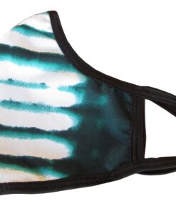 Washable, Reusable Fabric Face Mask - White/Green/Black