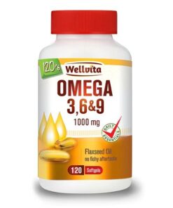 Wellvita Omega 3, 6 & 9 1000mg Flaxseed Oil Softgels 120's