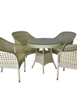 White Garden Table With 4 Chairs