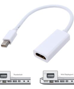White Thunderbolt Mini Display Port to HDMI Cable Adapter Compatible with MacBook Pro Air iMac