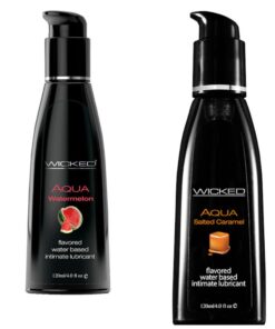 Wicked Adult Care Aqua Flavour Lube Lubricant - Watermelon & Salted Caramel - 3 Pack