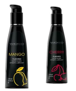 Wicked Adult Care Aqua Flavour Lube Lubricants - Fruity Lush Cherry & Mango - 3 Pack