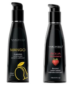 Wicked Adult Care Aqua Flavour Lube Lubricants - Fruity Strawberry & Mango - 3 Pack